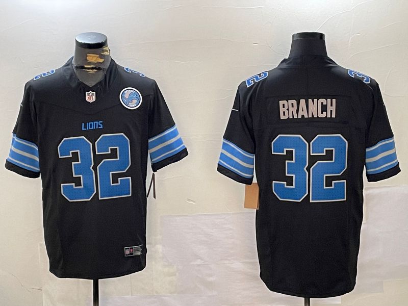 Men Detroit Lions 32 Branch Black three generations 2024 Nike Limited NFL Jersey style 2